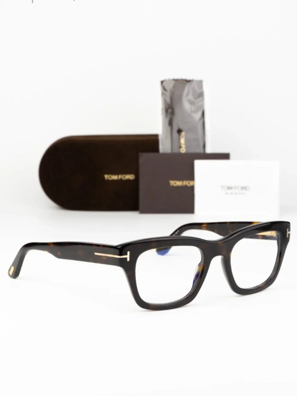 Tom Ford Women Eyeglasses Havana Square FT6036-B 052 NEW AUTHENTIC